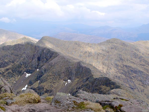 View back down the ridge eastwards to Stob Diamh